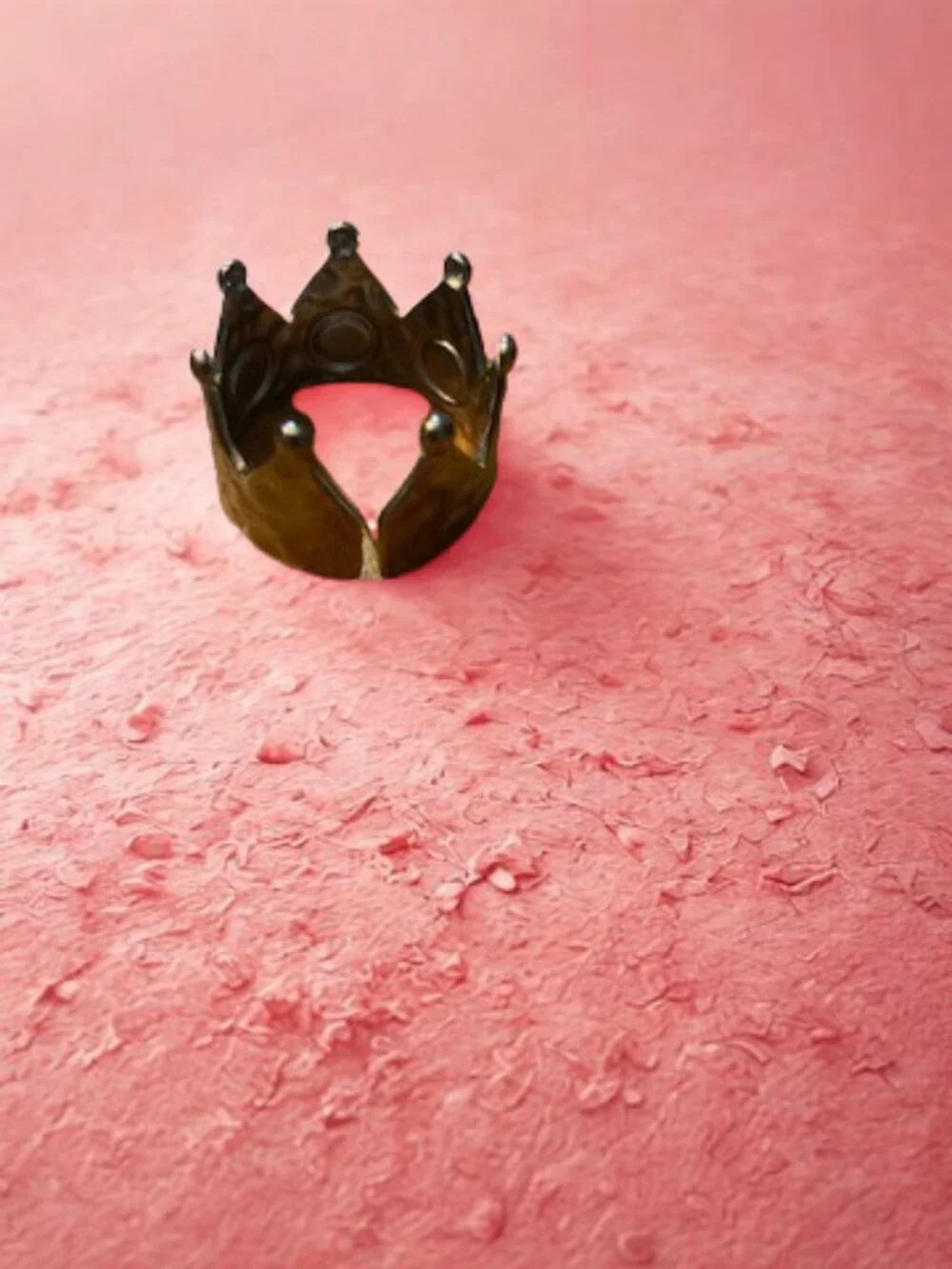Gold-Plated Crown Gemstone Ring